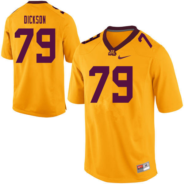 Men #79 Jason Dickson Minnesota Golden Gophers College Football Jerseys Sale-Yellow - Click Image to Close